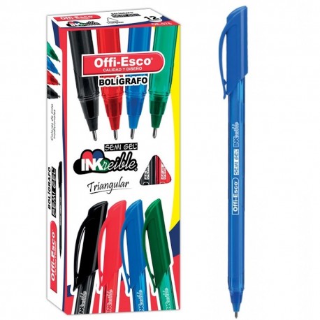 36 Boligrafos Azul Offi Esco Semigel 1mm trazo fino OE-076 36 Boligrafos Azul Offi Esco Semigel 1mm trazo fino OE-076